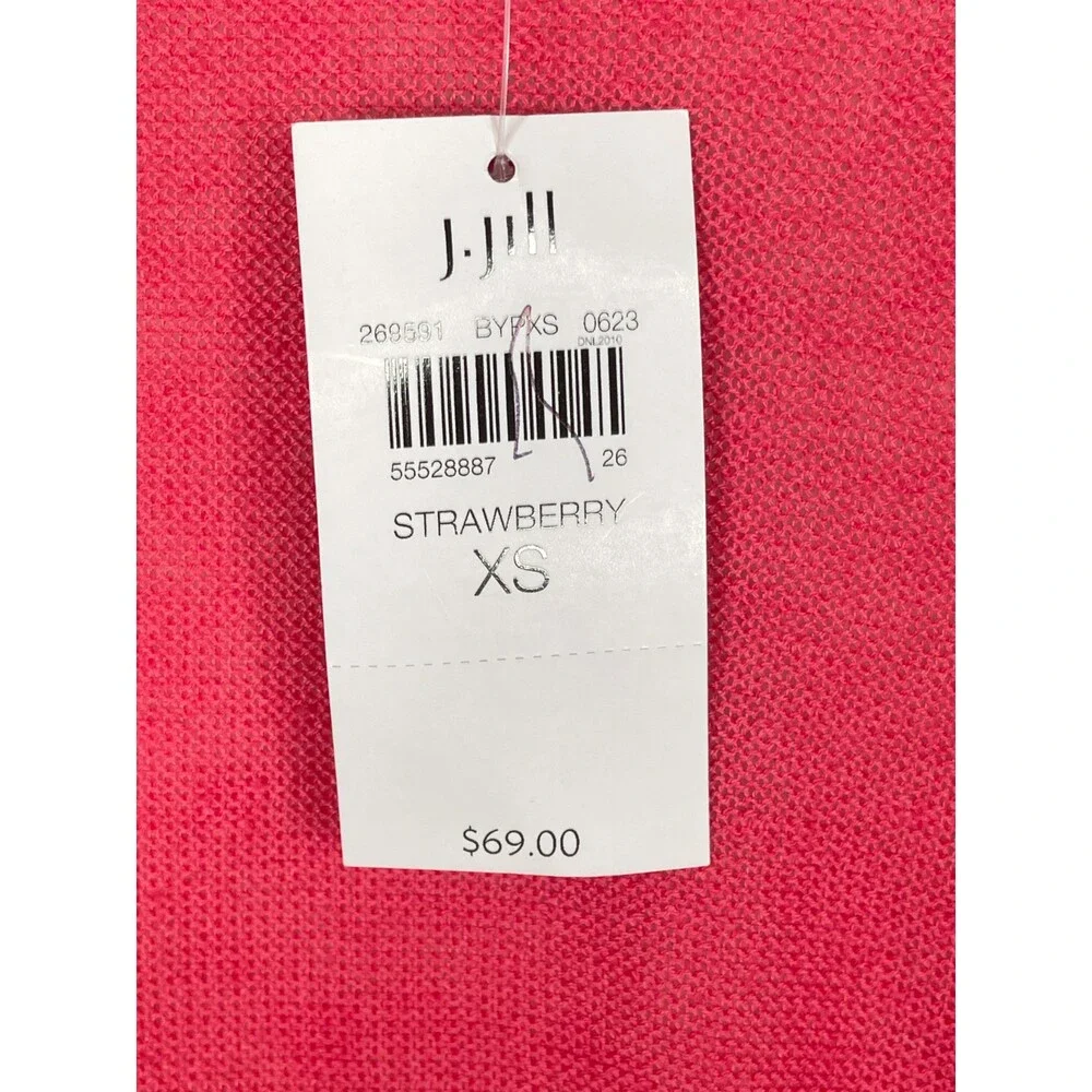 J. Jill Sweater Linen Blend Open Front Womens XS Pink Shrug Cardigan New NWT - Picture 3 of 11